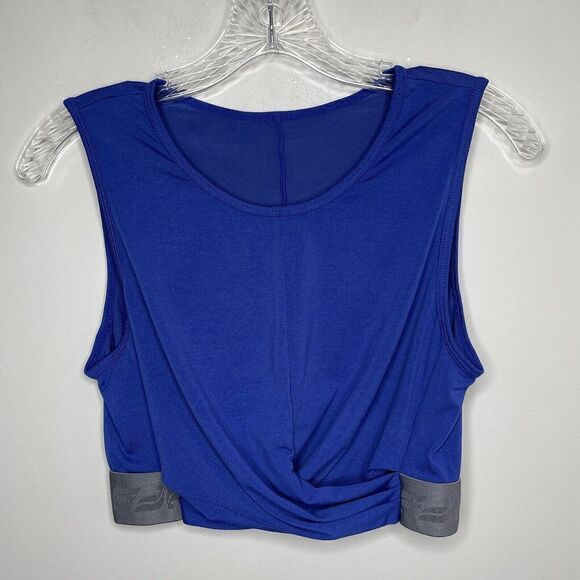 FABLETICS Womens Cobalt Blue Powertouch Crop Tank Top Small S Front-Twist - Picture 1 of 6